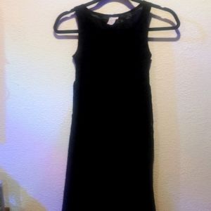 Black dress with flowers and vines